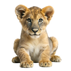 Obraz premium Lion cub isolated on transparent background
