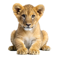 Obraz premium Lion cub isolated on transparent background