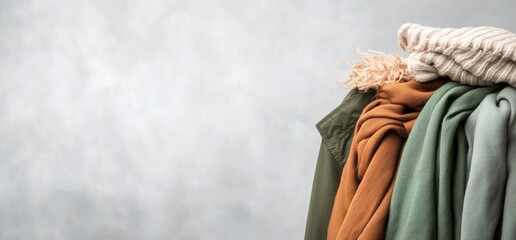 Fall Fashion Display Against Gray Wall