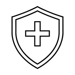 Medical Shield line art Icon  