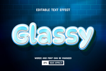 Glassy text - editable blue 3d text effect