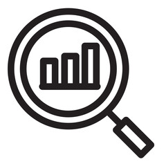 magnifying glass and graph icon