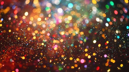 A shimmering glitter background with vibrant fireworks, capturing the energy and excitement of festive events like Christmas Eve or the th of July.