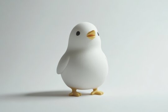 Little chick squeaks joyfully against a plain white background capturing the essence of springtime liveliness, little chick squeaks on a white background