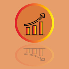 Obraz premium Business Growth and Success Concept - Rising Bar Chart with Upward Trend and Reflection Effect