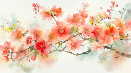 A vibrant watercolor painting of blooming flowers, evoking beauty and tranquility.