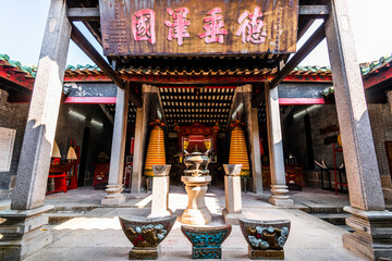 Building view of the Tin Hau Ancient Temple in Coloane, Macau, dedicated to Tin Hau, popularly known as A-Ma.