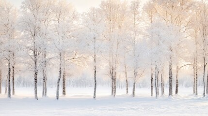 Fototapeta premium Snowy Lapland sunset with frozen trees, serene winter beauty in Saariselka. 