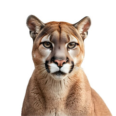 Obraz premium Cougar (mountain lion) face portrait isolated die cut 