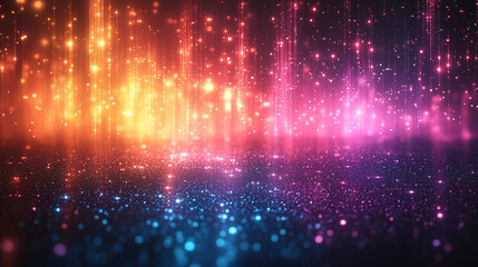 Obraz premium Vibrant abstract background with dynamic audio equalizer patterns representing music energy frequency and sound waves Bright colors convey rhythm harmony digital technology and creative expression