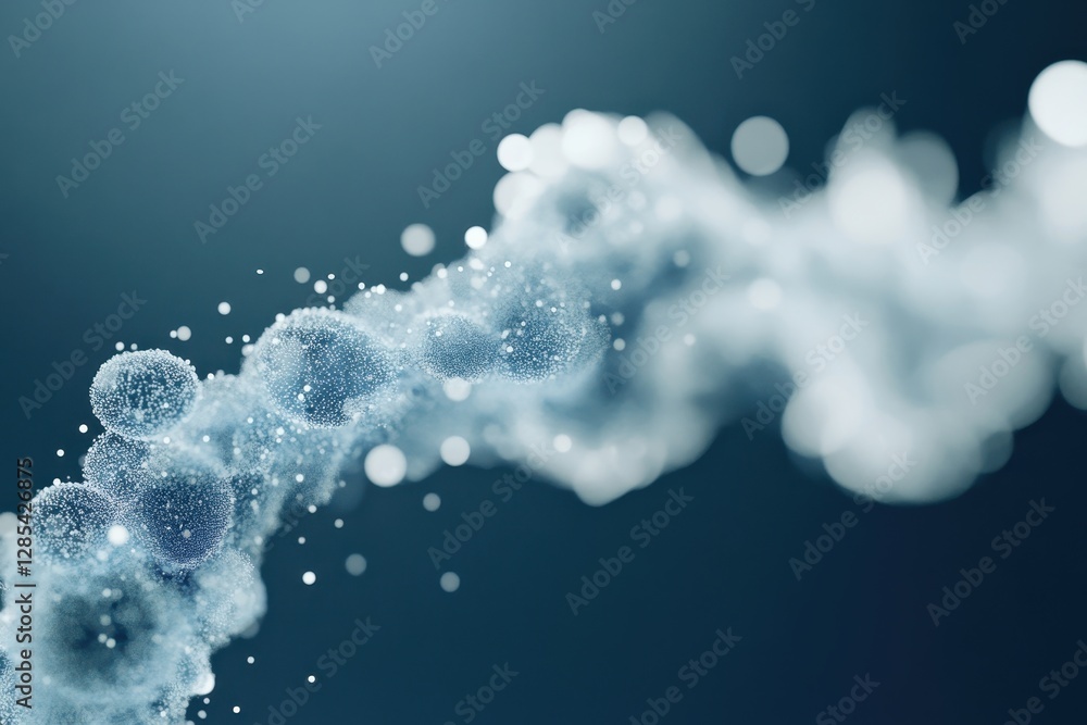Poster particles curl and drift through the air, resembling delicate wisps of smoke in an ethereal display,