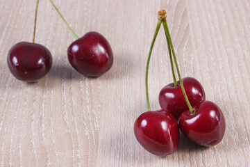 Fresh ripe cherries. Healthy dessert or snack