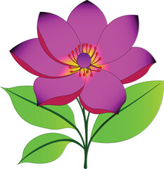 Abstract Purple Spring Flower Vector Illustration Isolated On White Background Floral Design Art Summer Spring Special Winter Spring Clip Art