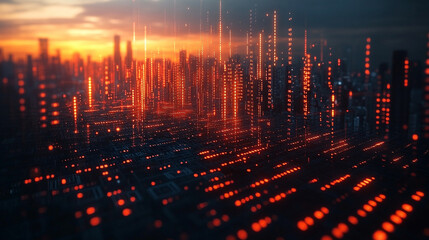 A dynamic display of financial data flows across a high-tech digital interface with glowing numbers graphs and charts representing market trends investment analysis and economic forecasting