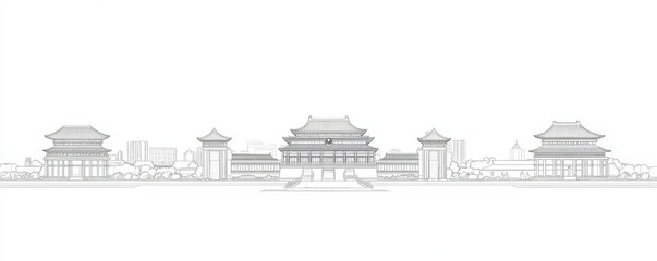 city skyline in black and white