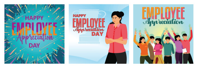 Employee Appreciation Day Celebration. Young businesswoman. Happy multiethnic team welcome newcomer.