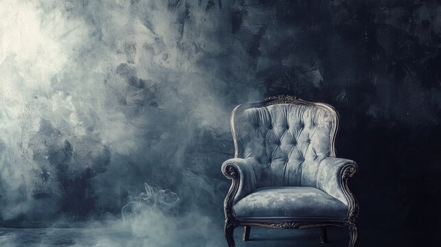 Vintage armchair against a moody textured wall
