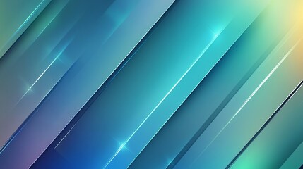 Obraz premium Abstract studio with a blue-green gradient,neon-lit walls and floor reflecting dark tones background