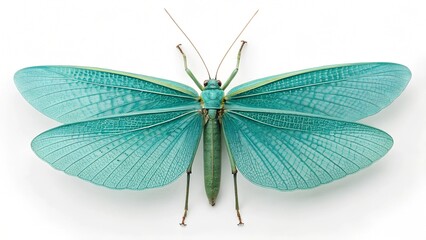 Emerald Insect: An exquisite emerald-hued insect showcases intricate wing patterns, revealing the wonders of nature's delicate artistry.
