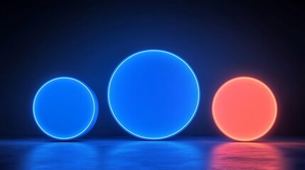Obraz premium Neon Circles Illuminated Abstract Background Design