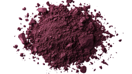 Maroon color powder isolated on white background
