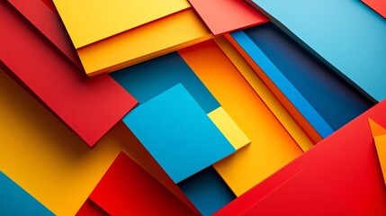 Fototapeta premium Colorful geometric background with vibrant color blocks, geometric shape patterns