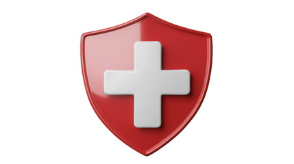 Fototapeta premium First aid shield isolated on white background