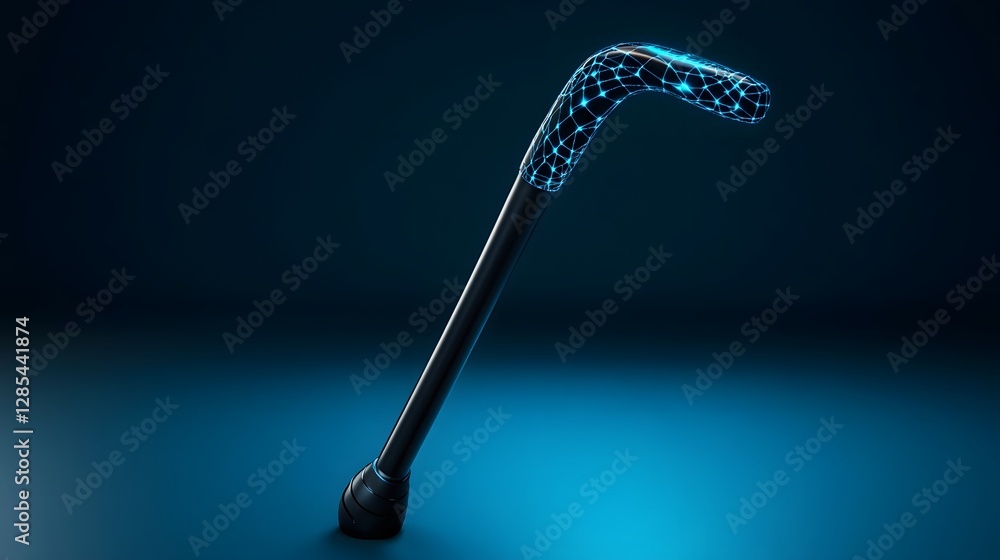 Aufkleber futuristic smart cane with holographic projection of navigation and health data