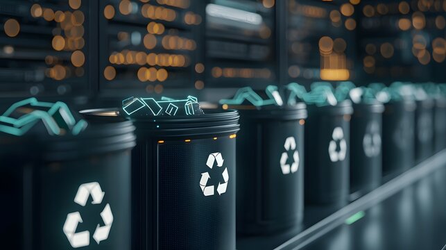Advanced AI Tools for Organizing Recycling Bins in a High-Tech Environment - Powered by Adobe