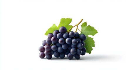 Fototapeta premium Fresh Red Grapes on White Background