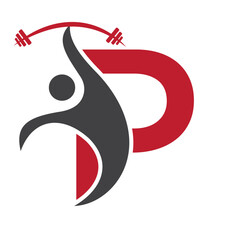 Obraz premium Initial Fitness Logo On Letter P Concept For Gym and Fitness Club Symbol