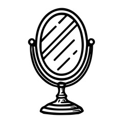 Simple Vector Icon of a mirror – Logo Design Illustration