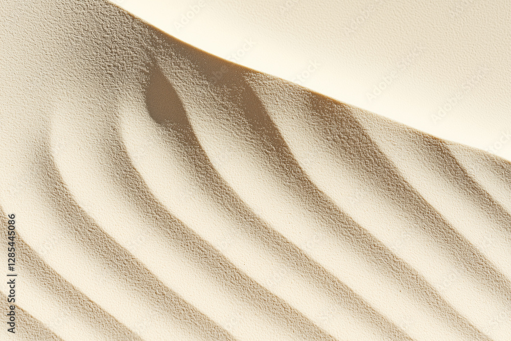 Poster detailed view of sand dunes with textured patterns and soft shadows