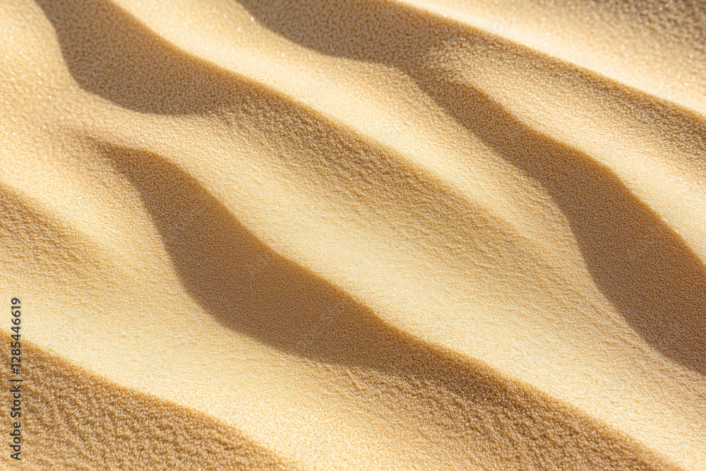 Aufkleber rippled sand patterns in sunlit desert create serene landscape