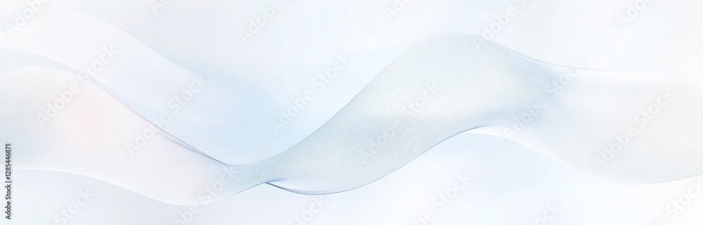 Wall mural abstract white background with wavy lines and curves, creating an elegant and minimalist design