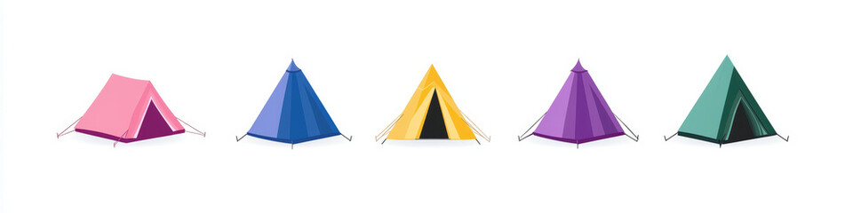 vector set of sailing boat