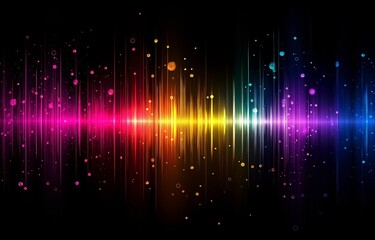 Black background animation of a digital audio spectrum sound effect wave equaliser