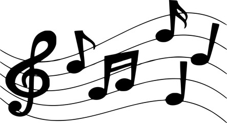 Music notes. Musical Notes design, Songs, Melodies flat vector icon