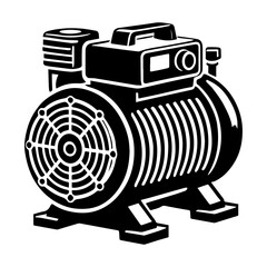 Simple Vector Icon of a Air Compressors – Logo Design Illustration