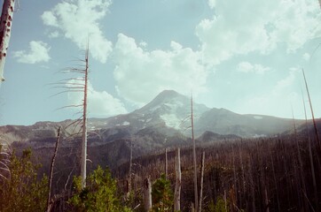 Film picture, 35 mm. mountain landscape with clouds