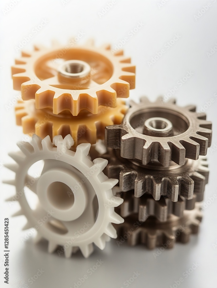 Leinwandbilder assorted mechanical gears stacked together highlighting engineering components : generative ai