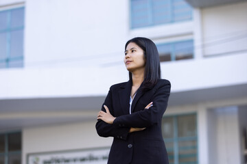 Future remote work combines technology smart phone digital business woman enable e-learning...