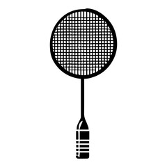 Simple Vector Icon of a Badminton Racket – Logo Design Illustration