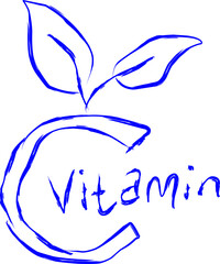 vitamin c icon in Doodle style