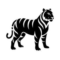 Fototapeta premium tiger mascot icon with a bold and energetic expression, suitable for team branding.