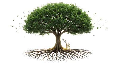 Majestic Tree Roots and Canopy Symbolism Nature Art