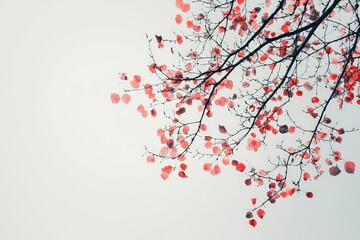 Autumn branches stretching across a clear sky