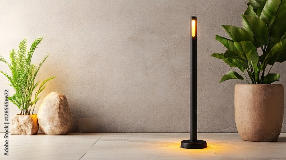 Aufkleber sleek smart walking stick with built-in led flashlight in modern home setting