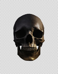 dark Human Skull Sculpture for Modern Interiors on transparent background, png, psd
