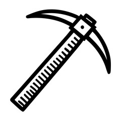 Simple Vector Icon of a Pickaxe – Logo Design Illustration